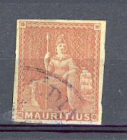 MAURICE : Yv. N° 16 SB N° 30 Fausse Oblitération (o)  Rouge-brun S Vert Cote 10 Euro TBE 2 Scans - Mauritius (...-1967)