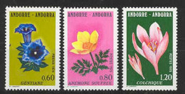 Andorra -Franc 1975 Naturaleza, Flores Y=245-47 E=266 - Sonstige & Ohne Zuordnung