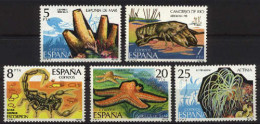 Spain. 1979. Invertebrados Ed 2531-35 (**) - Schalentiere