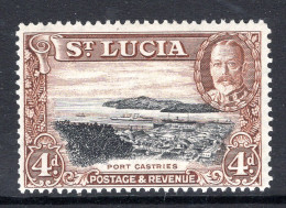 St Lucia 1936 KGV Pictorials - P.14 - 4d Port Castries HM (SG 119) - Ste Lucie (...-1978)