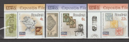 ROMANIA 2024 EFIRO - WORLD STAMP EXHIBITION IN BUCHAREST Set Of 3 Stamps With Tabs  MNH** - Filatelistische Tentoonstellingen