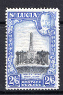 St Lucia 1936 KGV Pictorials - P.14 - 2/6 Iniskilling Monument HM (SG 122) - Ste Lucie (...-1978)
