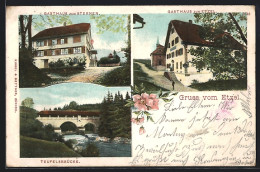 AK Einsiedeln, Gasthaus Zum Sternen, Teufelsbrücke, Gasthaus Zum Etzel  - Einsiedeln