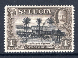 St Lucia 1936 KGV Pictorials - P.14 - 1d Columbus Square Used (SG 114) - Ste Lucie (...-1978)