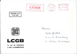 M155 - LUXEMBOURG - LETTRE DE LUXEMBOURG DU 24/09/90 - SYNDICAT LCGB - Frankeermachines (EMA)