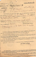 Avis De Colis En Souffrance Lyon Croix-Rousse Chemins De Fer Du PLM Cachet Linéaire 1911 Pli Affranchi - Eisenbahnverkehr