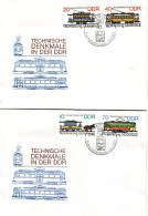 1986 -Transport  TRAM (TRAMWAY )   2  FDC   DDR ( Germany ) - Tramways