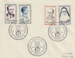 Frankrijk 1961, Enveloppe Philatelique (Heros De La Resistance) - Storia Postale