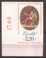 Superbe Coin De Feuille 200ème Anniversaire De La Révolution Egalité YT 2574 De 1989 Sans Trace Charnière - Unclassified