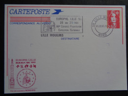 Carteposte 66 Congrés Philatélique Exposition Nationale Lille Moulins NOREXPO Marianne Briat Bicentenaire 1993 - Esposizioni Filateliche