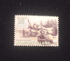 O) 1995 NORFOLK ISLAND, VP DAY,  FIGHTER PLANE EN ROUTE TO PACIFIC WAR, MNH - Ile Norfolk