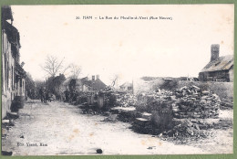 CPA Vue Rare Guerre 14/18 - SOMME - HAM En RUINES - LA RUE DU MOULIN A VENT - Petite Animation - Ham