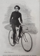 1898 OSTENDE - CYCLISME FEMININ - LE CHAMPIONNAT DU MONDE ( VITESSE ) - LOUISE ROGER - LA VIE AU GRAND AIR - Tijdschriften - Voor 1900