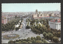 Postal Madrid Panoramica Plaza Cánovas Del Castillo Y Salón Del Prado García Garrabella - Madrid