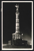 AK Berlin-Tiergarten, Siegessäule Bei Nacht  - Dierentuin