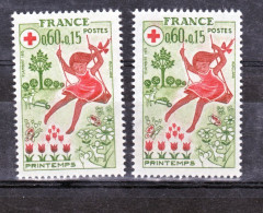 France 1860 Variété Tulipes Vertes Et Normal Croix Rouge Neuf ** TB MNH Sin Charnela - Ongebruikt