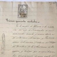 ESPAÑA 1869—TIMBRE FISCAL De 60 Cts De Escudo—Pliego Completo, 4 Páginas. Marca De Agua — TIMBROLOGIA - Fiscale Zegels