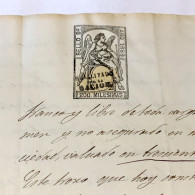 ESPAÑA 1869—TIMBRE FISCAL De 200 Milesimas HABILITADO—Pliego Completo, 4 Pág. Marca De Agua—TIMBROLOGIA - Steuermarken