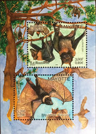 Mayotte 2001 Fruit Bats Animals Sheetlet MNH - Pipistrelli