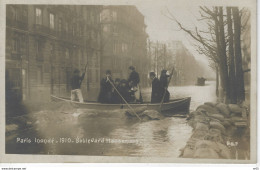 75 PARIS Inonde 1910 - Boulevard Haussmann ( Carte Photo ) - Inondations De 1910