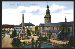 AK Worms, Ludwigsdenkmal Und Martinskirche  - Worms
