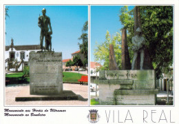 1 AK Portugal * Ansicht Der Stadt Vila Real Mit Den Monumenten Herois Do Ultramar Und Bombeiro * - Vila Real