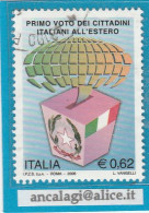 USATI ITALIA 2006 - Ref.1003 "VOTO DEGLI ITALIANI ALL'ESTERO" 1 Val. - - 2001-10: Usati