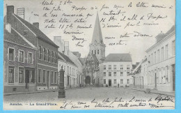 Asse-Assche-1904-La Grand'Place-Pompe à Eau-In Het Huis Van Commercie-Wve J.Van Durme-Timbre "Fine Barbe"bandelette N°58 - Asse