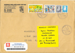 M142 - NOUVELLE CALEDONIE - LETTRE RECOMMANDEE DE NOUMEA AGENCE PHILATELIQUE CALEDOSCOPE DU 11/12/15 - Briefe U. Dokumente