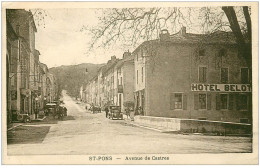 34 SAINT-PONS. Hôtel Belot Avenue De Castres 1929. Pompe à Essence Ancienne - Saint-Pons-de-Mauchiens