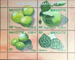 Mayotte 2009 Vegetables Fruits Sheetlet MNH - Sonstige & Ohne Zuordnung