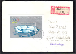 DDR, R-Fernbrief Mit EF. Mi.-Nr. Block 74 - Lettres & Documents