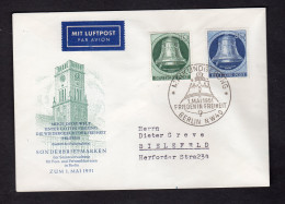 Berlin, FDC. Mi.-Nr. 76-78 - Glocke Links 10 Und 30 Pfg. - Autres & Non Classés