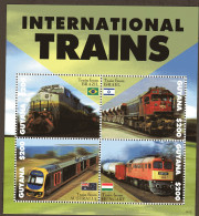 Guyana, Block Und Kleinbogen Internationalen Eisenbahn  - Trains