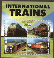 Guyana, Block Und Kleinbogen Internationalen Eisenbahn  - Eisenbahnen