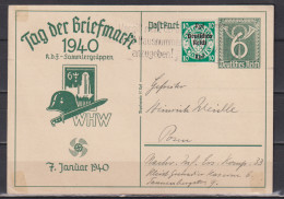 Dt.Reich Sonderpostkarte Zum Tag Der Briefmarke 1940 MiNo. P 288 ZuF 720 Reiner Bedarf Nach Posen - Cartes Postales