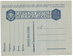 Cartolina Postale FFAA Franchigia Nuova - Varietà Strisciate Di Colore Verticali - Stamped Stationery