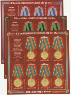 Russland: 70. Jahrestag Des Sieges / Medaillen (II), Kleinbogen, ** (MNH) - Blocchi & Fogli