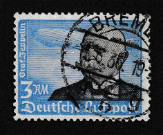 3. Reich: 3 RM Graf Zeppelin Mit Waager. Gummierung,  Gest., Gepr. Schlegel  - Varietà & Curiosità