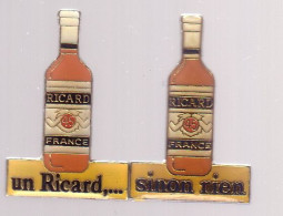 RICARD >> UN RICARD....SINON RIEN >> LES 2 PIN'S -TRES BON ETAT -REF-TTP-BOIS-Dec-3023 - Beverages