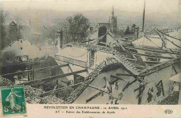 51 - Ay - Révolution En Champagne 12 Avril 1911 - Ruines Des Etablissements De Ayala - CPA - Voir Scans Recto-Verso - Ay En Champagne