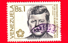 VENEZUELA - Usato - 1976 - Indipendenza Degli Stati Uniti - Presidenti - John F. Kennedy (1917-1963) - 1 Bs - Venezuela