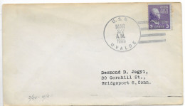 USA  USS Ship Uvalwe 1953 Oakland Calif Cancel On Back - Covers & Documents