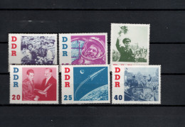 DDR 1961 Space, Visit Of German Titov Set Of 6 MNH - Europe