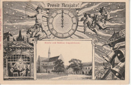 Lügumkloster U. Schloß  ,Logum,  Prosit Neujahr  1907 - Danemark