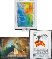 Makedonien 497,507,514 (kompl.Ausg.) Postfrisch 2009 Brustkrebs, Naturschutz, Fußball - Macedonie