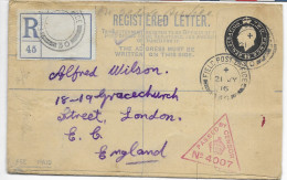 UK Fieldpost (Greece Struma Front?) 21.7.1916 To London Registered Stationary - Entiers Postaux