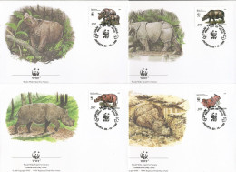 FDC Indonesia/WWF Protected Rhino 1996 - Rhinoceros
