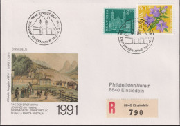 1991 Schweiz Tag Der Briefmarke Einsiedeln, Mi:CH 766+1457,Yt:CH 660A+1385, Zum:CH 393+J321 - Storia Postale