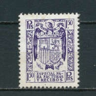 ESPAÑA 1940/1950 — TIMBRE ESPECIAL PARA FACTURAS Y RECIBOS #43 O #53 SELLO FISCAL (o) 1,50 Ptas - Steuermarken